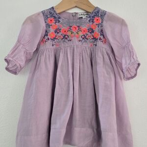 Adorable Lilac Floral Nellystella Cotton Silk Dress for Baby